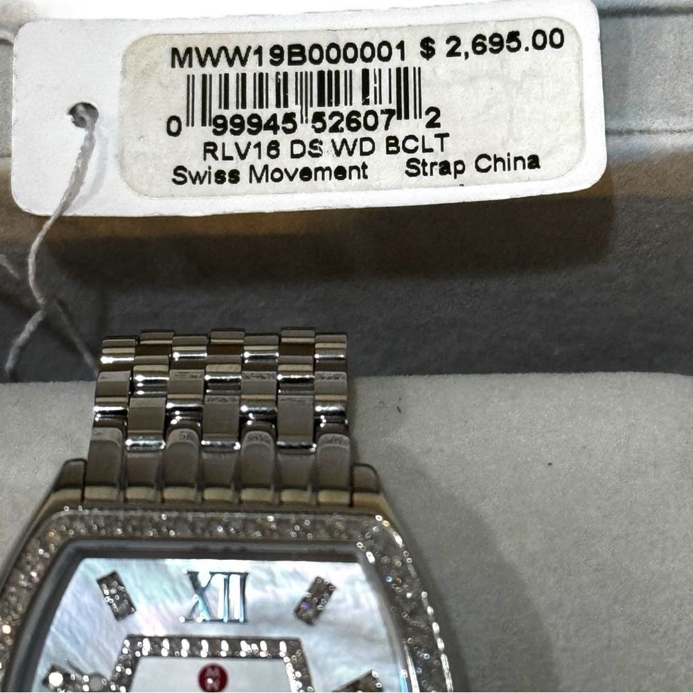 New ! Michele Releve Silver Diamond Watch - Picture 6 of 11